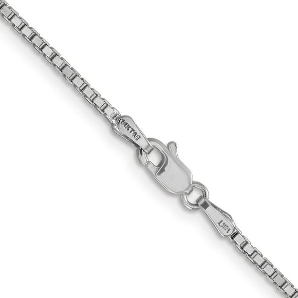 Kazi Luxury 14K White Gold 16 inch Box with Lobster Clasp Chain